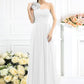 A-Line/Princess One-Shoulder Pleats Sleeveless Long Chiffon Bridesmaid Dresses DEP0005289