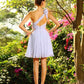 A-Line/Princess One-Shoulder Hand-Made Flower Sleeveless Short Chiffon Bridesmaid Dresses DEP0005319