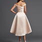A-Line/Princess Off-the-Shoulder Sleeveless High Low Satin Bridesmaid Dresses DEP0005211