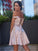 A-Line/Princess Satin Beading Off-the-Shoulder Sleeveless Short/Mini Dresses DEP0001664