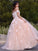 A-Line/Princess Tulle Applique Off-the-Shoulder Sleeveless Floor-Length Dresses DEP0001588