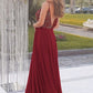 A-Line/Princess Chiffon Beading Spaghetti Straps Sleeveless Floor-Length Dresses DEP0004836