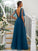 A-Line/Princess Tulle Ruffles V-neck Short Sleeves Floor-Length Bridesmaid Dresses DEP0004963