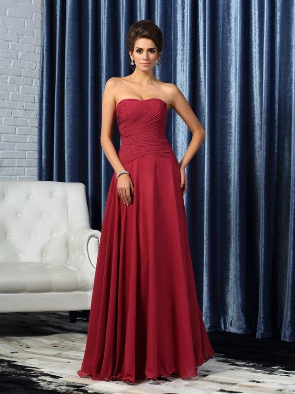 A-Line/Princess Sweetheart Ruched Sleeveless Long Chiffon Mother of the Bride Dresses DEP0007444