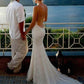 Trumpet/Mermaid Lace Ruffles Spaghetti Straps Sleeveless Sweep/Brush Train Wedding Dresses DEP0006352