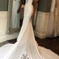 Trumpet/Mermaid Sleeveless Sweetheart Applique Cathedral Train Lace Wedding Dresses DEP0006215