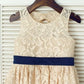 A-line/Princess Scoop Sleeveless Bowknot Long Lace Dresses DEP0007698