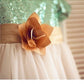 A-line/Princess Short Sleeves Scoop Sequin Tea-Length Tulle Flower Girl Dresses DEP0007865