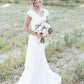 A-Line/Princess Tulle Lace V-neck Sleeveless Sweep/Brush Train Wedding Dresses DEP0006359
