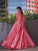 A-Line/Princess Square 1/2 Sleeves Charmeuse Ruffles Floor-Length Dresses DEP0004692