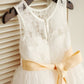 A-line/Princess Scoop Sleeveless Sash/Ribbon/Belt Long Lace Dresses DEP0007577