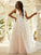 A-Line/Princess Tulle Applique V-neck Sleeveless Floor-Length Dresses DEP0004879