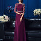A-Line/Princess Scoop Beading 3/4 Sleeves Long Chiffon Mother of the Bride Dresses DEP0007189