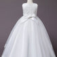 Ball Gown Tulle Applique Scoop Sleeveless Floor-Length Flower Girl Dresses DEP0007516