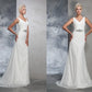 Trumpet/Mermaid V-neck Lace Sleeveless Long Lace Wedding Dresses DEP0006721