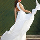 A-Line/Princess Chiffon Ruffles V-neck Sleeveless Sweep/Brush Train Wedding Dresses DEP0006146