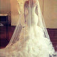 Trumpet/Mermaid Scoop Long Sleeves Lace Court Train Tulle Wedding Dresses DEP0006182