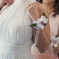 A-Line/Princess Halter Sleeveless Ruffles Tulle Floor-Length Wedding Dresses DEP0006817