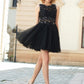 A-Line/Princess Jewel Sleeveless Lace Net Short/Mini Dresses DEP0003107