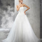 Ball Gown Strapless Applique Sleeveless Long Satin Wedding Dresses DEP0006676