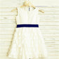 A-line/Princess Straps Sleeveless Layers Tea-Length Chiffon Flower Girl Dresses DEP0007887