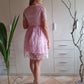 A-Line/Princess Short Sleeves Organza Sheer Neck Applique Short/Mini Homecoming Dresses DEP0004782