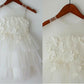 A-line/Princess Straps Sleeveless Lace Tea-Length Tulle Flower Girl Dresses DEP0007670
