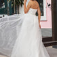A-Line/Princess Tulle Ruffles Sweetheart Sleeveless Sweep/Brush Train Wedding Dresses DEP0006504