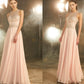 A-Line/Princess Scoop Sleeveless Chiffon Crystal Floor-length Dresses DEP0002399