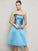 A-Line/Princess Strapless Sleeveless Pleats Short Satin Bridesmaid Dresses DEP0005265