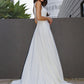 A-Line/Princess Satin Ruffles V-neck Sleeveless Sweep/Brush Train Wedding Dresses DEP0006087