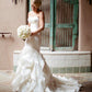 Trumpet/Mermaid Sleeveless Court Train Sweetheart Ruffles Satin Wedding Dresses DEP0006132