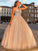 Ball Gown Tulle V-neck Beading Sleeveless Floor-Length Dresses DEP0001395