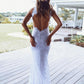 Trumpet/Mermaid Lace Halter Sleeveless Sweep/Brush Train Wedding Dresses DEP0006036