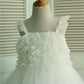 A-line/Princess Sleeveless Straps Ruffles Tea-Length Organza Flower Girl Dresses DEP0007782