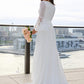 A-Line/Princess Lace V-neck Long Sleeves Sash/Ribbon/Belt Sweep/Brush Train Wedding Dresses DEP0005913