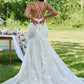Trumpet/Mermaid Lace Ruffles Spaghetti Straps Sleeveless Sweep/Brush Train Wedding Dresses DEP0005892