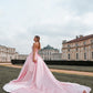 Ball Gown Satin Sweetheart Lace Sleeveless Court Train Dresses DEP0004556
