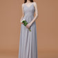 A-Line/Princess Spaghetti Straps Sleeveless Floor-Length Ruched Chiffon Bridesmaid Dresses DEP0005655