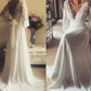 A-Line/Princess V-neck Long Sleeves Sash/Ribbon/Belt Court Train Lace Wedding Dresses DEP0006265