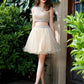 A-Line/Princess Scoop Net Sleeveless Beading Short/Mini Two Piece Homecoming Dresses DEP0008556