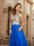 A-Line/Princess Jewel Beading Sleeveless Floor-Length Tulle Dresses DEP0004147