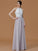 A-Line/Princess Halter Sleeveless Floor-Length Lace Chiffon Bridesmaid Dresses DEP0005137