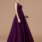 A-Line/Princess V-neck Sleeveless Ruched Floor-Length Chiffon Bridesmaid Dresses DEP0005504