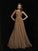 A-Line/Princess One-Shoulder Sleeveless Hand-Made Flower Long Chiffon Bridesmaid Dresses DEP0005084