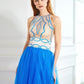 A-Line/Princess Jewel Beading Sleeveless Floor-Length Net Dresses DEP0004362