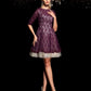 A-Line/Princess Sheer Neck Lace 1/2 Sleeves Short Lace Cocktail Dresses DEP0008792