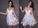 A-Line/Princess Lace Applique V-neck Sleeveless Short/Mini Homecoming Dresses DEP0004684