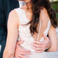 A-Line/Princess Scoop Sweep/Brush Train Sleeveless Lace Tulle Wedding Dresses DEP0006051