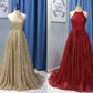 A-Line/Princess Sleeveless Jewel Sweep/Brush Train Ruffles Sequins Dresses DEP0002362